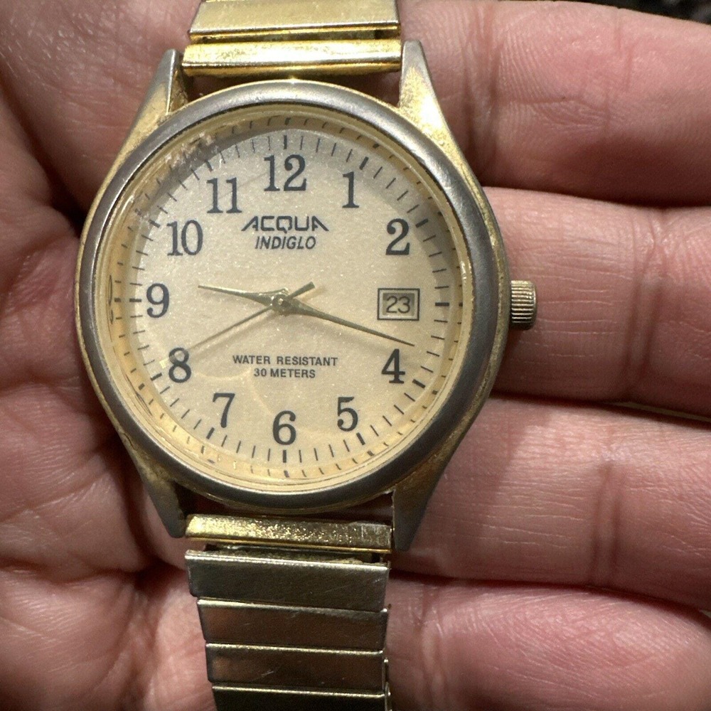 Working Acqua 36mm by Timex Indiglo men's Gold Watch. 4.775.964  Light‎ Works